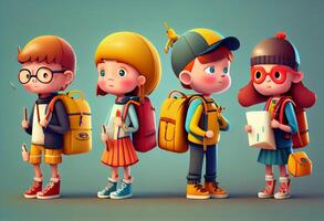 Children and preschoolers as back to school concept. photo