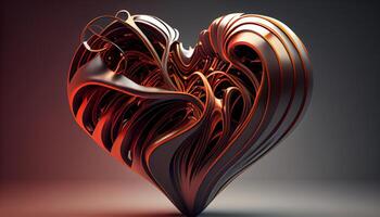 3D Wavy Heart. photo