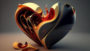 3D Wavy Heart. photo