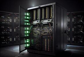 Data center and computer servers. photo