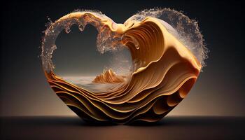 3D Wavy Heart. photo