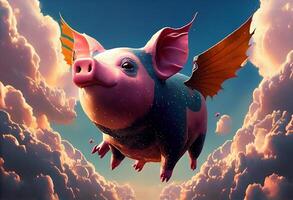 Pigs fly in the sky. photo