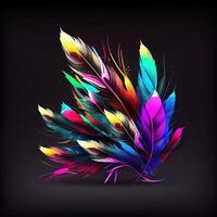 3d colorful feathers for carnival composition .. photo