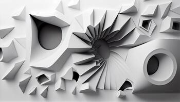 Abstract 3D White Background. . photo