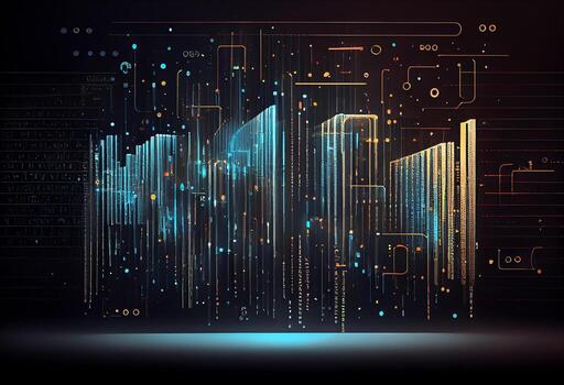 Abstract technology big data background concept. . photo
