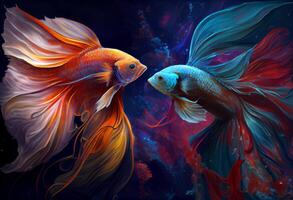 Beauty fantasy fighting fish art . . photo