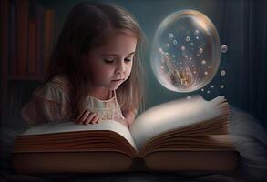 Kid book imagination. . photo