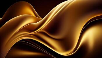 Golden Silk Waves Background. . photo