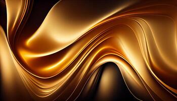 Golden Silk Waves Background. . photo