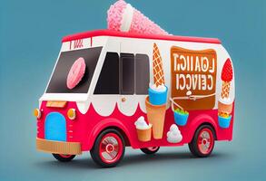 Ice cream food truck. . photo