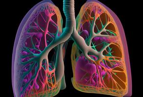 Human Lung model illness, Lung cancer and lung disease. . photo