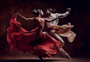 internacional danza día con un Pareja . ai generado. foto