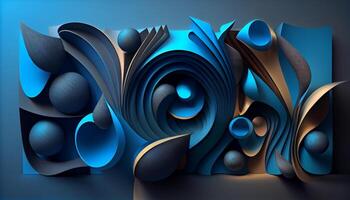 Modern Abstract 3D blue Background. . photo