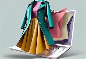 Online shopping concept. Fashion on internet,. . photo