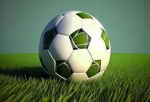 Soccer ball in the football field. 3d. . photo