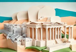 Acropolis of Athens paper art. photo