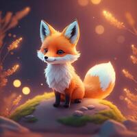 Very detailed cute fox. . photo