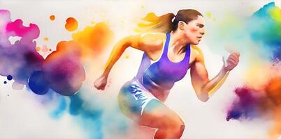 Background athlete watercolor image for a website or advertising media. . photo