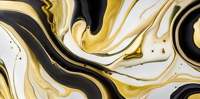 Beautiful abstract fluid art background texture. ink and gold mixed texture. . photo