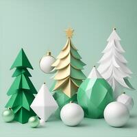 Christmas ornaments, geometric shapes, abstract shapes, color ornaments. . photo