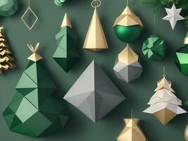 Christmas ornaments, geometric shapes, abstract shapes, color ornaments. . photo