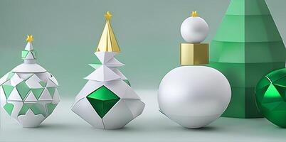 Christmas ornaments, geometric shapes, abstract shapes, color ornaments. . photo