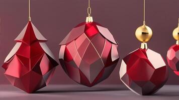 Christmas ornaments, geometric shapes, abstract shapes, color ornaments. . photo