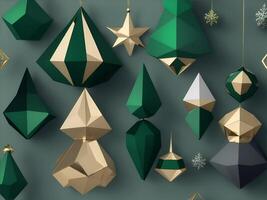 Christmas ornaments, geometric shapes, abstract shapes, color ornaments. . photo