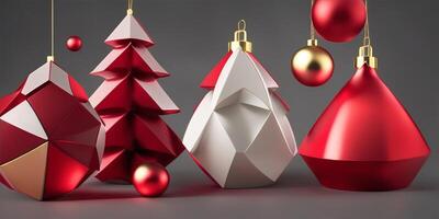 Christmas ornaments, geometric shapes, abstract shapes, color ornaments. . photo