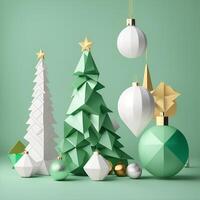 Christmas ornaments, geometric shapes, abstract shapes, color ornaments. . photo