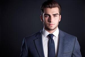 Young businessman looking at camera. AI Generated photo