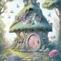 A charming Fantasy Fairy Homes. AI Generated photo