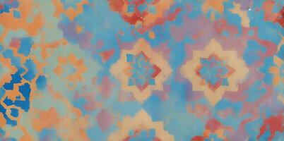 Colorful abstract tile texture background. Moroccan ancient textile. AI Generated photo