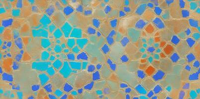 Colorful abstract tile texture background. Moroccan ancient textile. AI Generated photo