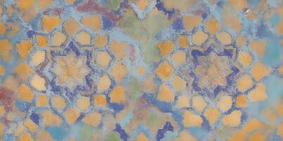 Colorful abstract tile texture background. Moroccan ancient textile. AI Generated photo