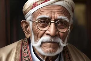 Photo old man on parsi new year..