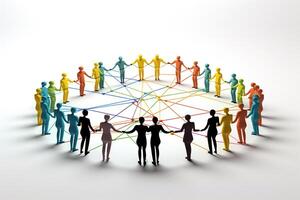 Connect team concept and unity or teamwork idea photo