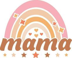 Retro Mama,Mama Vibes,Retro Mom,Boy Girl Mama,Mom,Mother's Day,Best Mom Ever,Bear Mama,Sublimation Design vector
