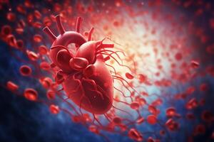 Heart blood circulation and cardiovascular system. photo