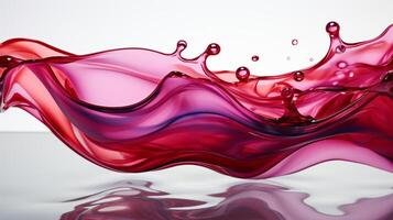 A red liquid appears in front of a white background. photo