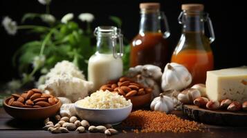 Composition with common food allergens. photo