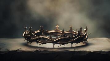 Crozier crown of thorns. AI Generated photo