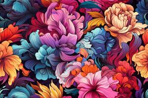 Pattern with flowers. photo