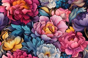 Pattern with flowers. photo