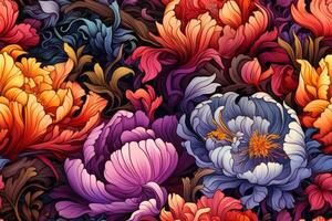 Pattern with flowers. photo