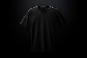 black tshirt isolated on black background. AI Generated photo