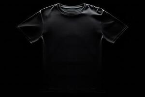 black tshirt isolated on black background. photo