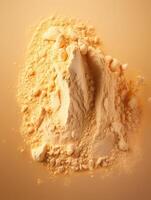 Instant beige color Powder Pile, product photo, colored pencil close up. AI Generated photo