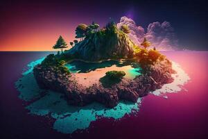 Marvelous Landing island for creative designer background. photo