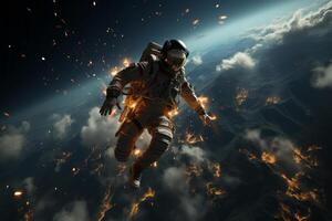 A photo of astronaut outer Earth